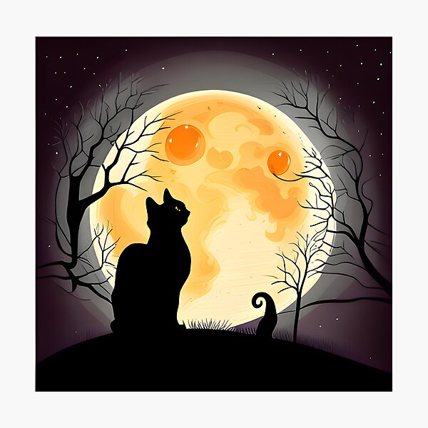 Item preview, Halloween Black Cat Looking at Full Moon designed and sold by Travelcases.