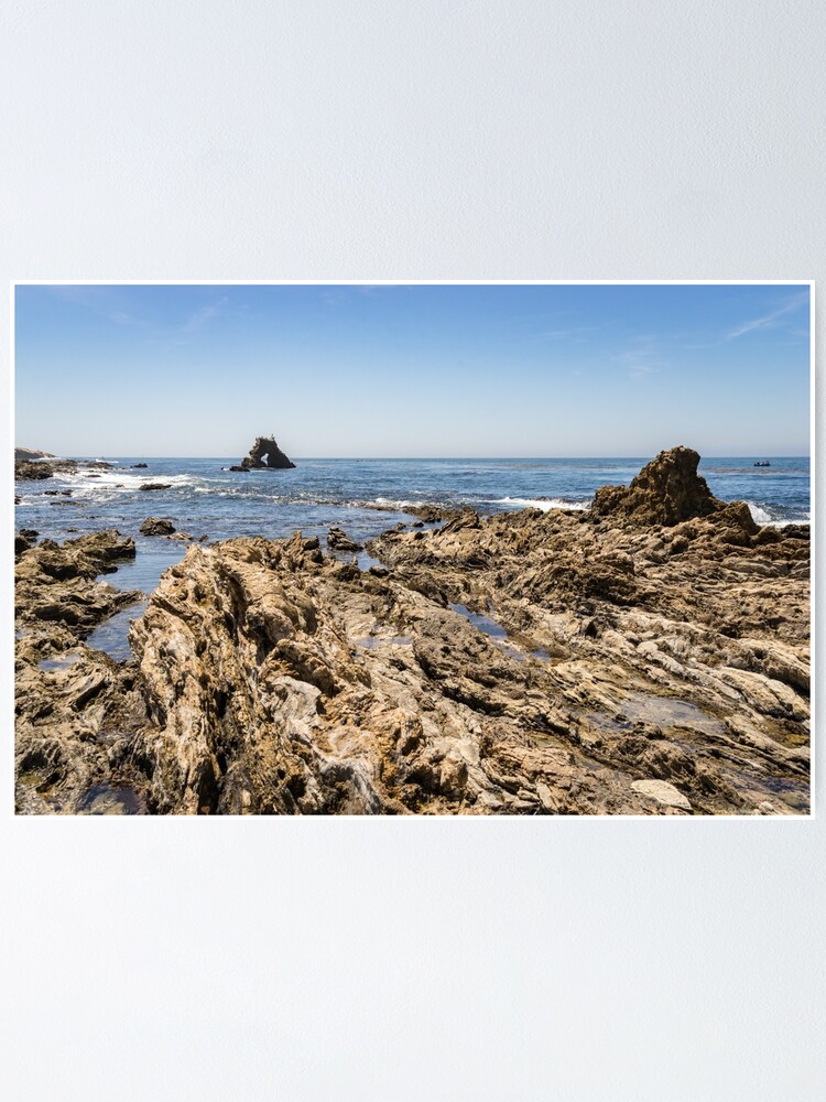 Lacy Sea Foam and Jagged Rocks - Corona Del Mar Beach Orange