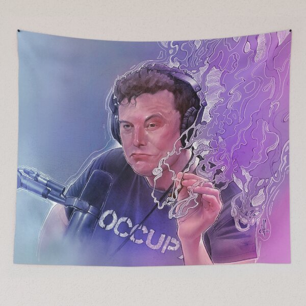 Item preview, Elon Musk Smoking - SpaceX and Tesla Owner and famous MEME man designed and sold by theartofoneness.
