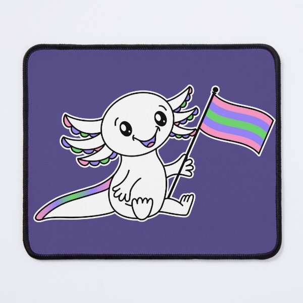 Item preview, Cute Axolotl with Trigender Pride Flag LGBTQ+ designed and sold by JoyfulJen.