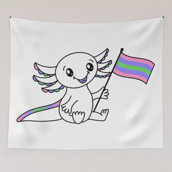 Item preview, Cute Axolotl with Trigender Pride Flag LGBTQ+ designed and sold by JoyfulJen.