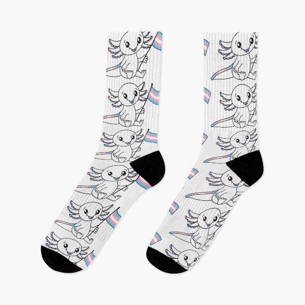 Item preview, Cute Axolotl with Trans Pride Flag LGBTQ+ designed and sold by JoyfulJen.