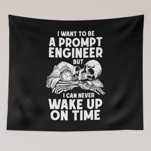 Item preview, Funny AI Prompt Engineer Prompter Sleeping Prompt Skeleton designed and sold by GrandeDuc.