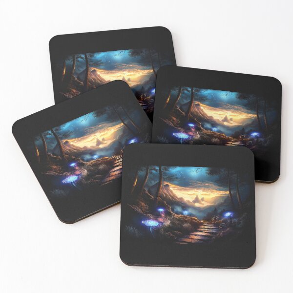 Item preview, Fantasy Dreamscape: Glowing Mushroom Forest, Illuminated Path, Bioluminescent designed and sold by Fantasy Masterpiece.
