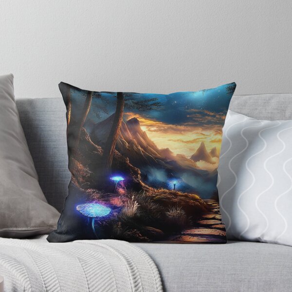 Item preview, Fantasy Dreamscape: Glowing Mushroom Forest, Illuminated Path, Bioluminescent designed and sold by Fantasy Masterpiece.