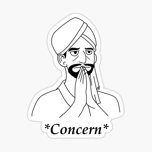 Artikel-Vorschau von Kishar LARP: Besorgter Rashad (schwarze Strichzeichnung), designt und verkauft von KisharLARPMerch.