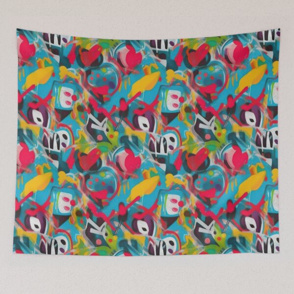Item preview, Colorful grungy graffiti street art pattern designed and sold by softpixel.