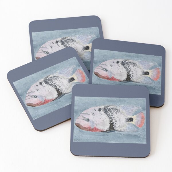 Item preview, Watercolour tropical fish - Vieja Cichlid designed and sold by marinettesshop.