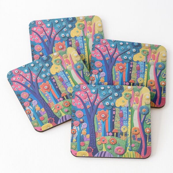 Item preview, Floral Polka Dot Pattern Forest in Folk Art Style designed and sold by Neika Shimm Designs.