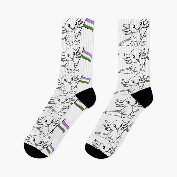 Item preview, Cute Axolotl with Genderqueer Pride Flag LGBTQ+ designed and sold by JoyfulJen.