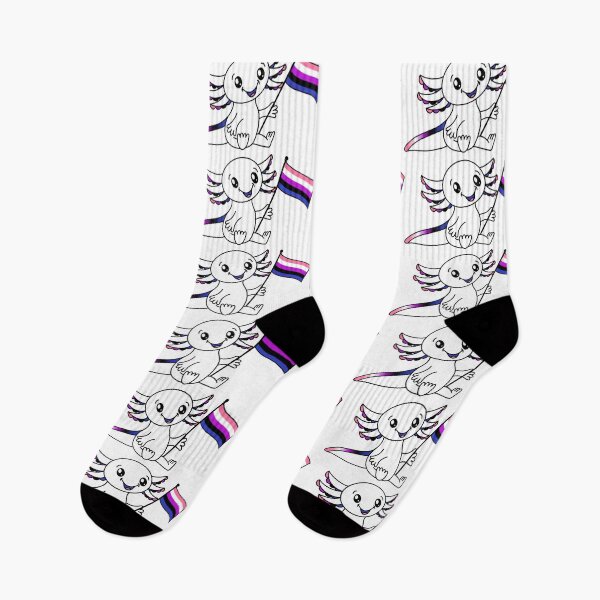 Item preview, Cute Axolotl with Genderfluid Pride Flag LGBTQ+ designed and sold by JoyfulJen.