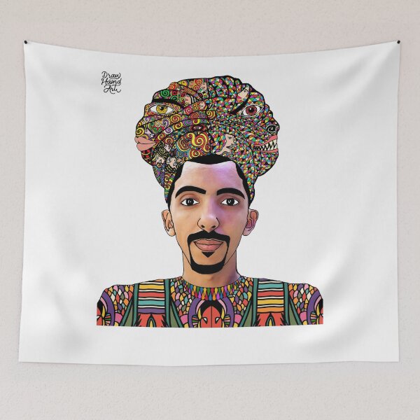 Item preview, Abstract African Art with Duality and Schizophrenia designed and sold by DrawHandArt.