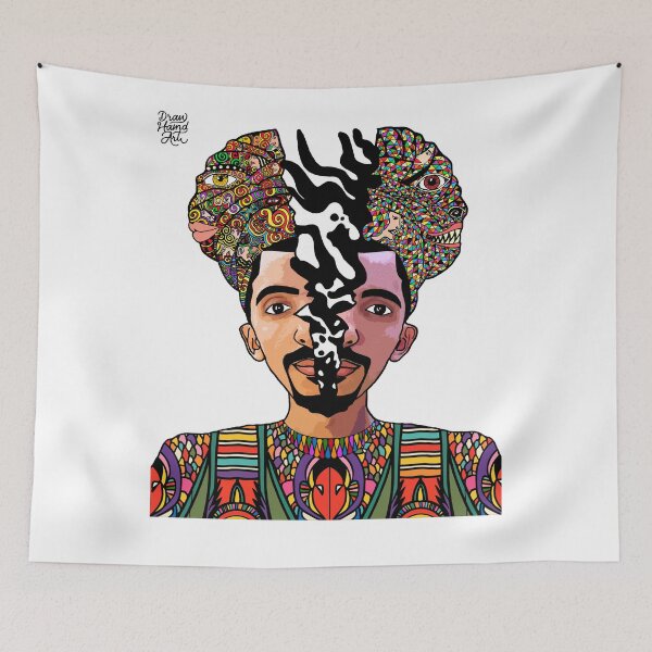 Item preview, Abstract African Art with Duality and Schizophrenia designed and sold by DrawHandArt.