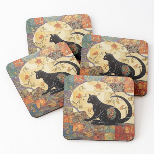 Item preview, black cat, watercolor designed and sold by elegantpaterns.
