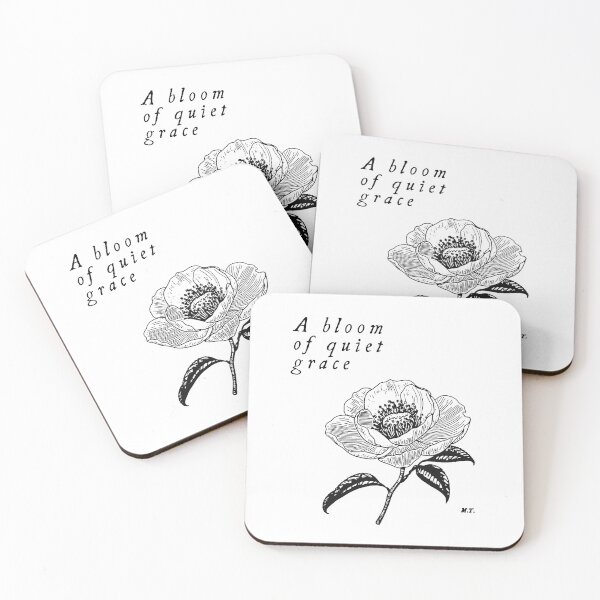 Item preview,  Engraved Vintage Flower Line Art Illustration "A bloom of quiet grace" designed and sold by MOODYTUNES.
