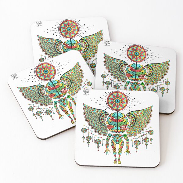 Item preview, Exploring the Intricate Layers of Symbolism in Vividly Colored Geometric Artwork Representing the Duality of the Mind designed and sold by DrawHandArt.