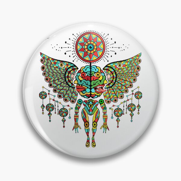 Item preview, Exploring the Intricate Layers of Symbolism in Vividly Colored Geometric Artwork Representing the Duality of the Mind designed and sold by DrawHandArt.
