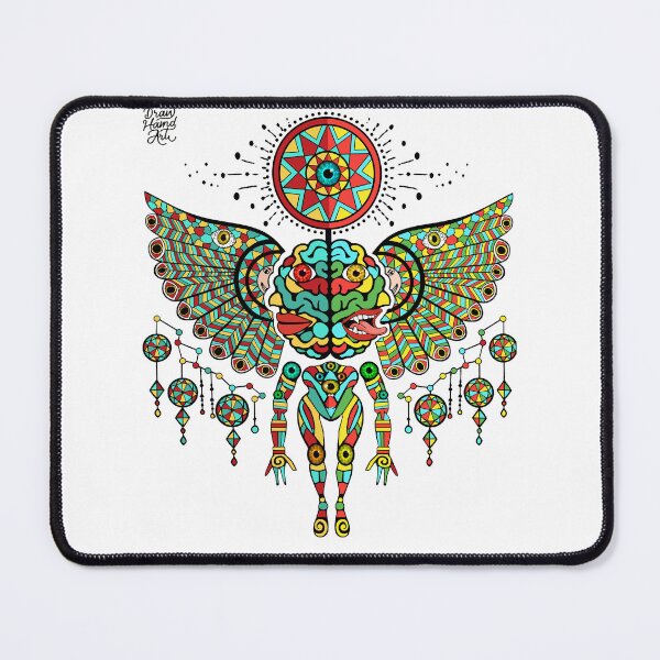 Item preview, Exploring the Intricate Layers of Symbolism in Vividly Colored Geometric Artwork Representing the Duality of the Mind designed and sold by DrawHandArt.