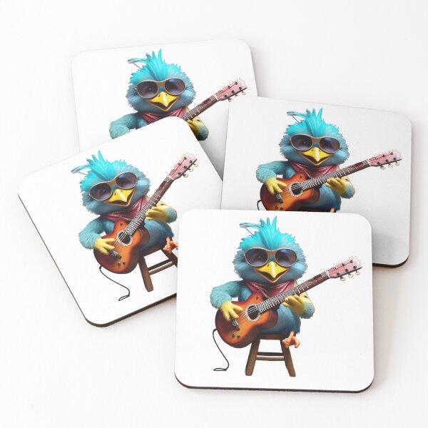 Item preview, A colourful styled bird playing Guitar designed and sold by Roy Store.