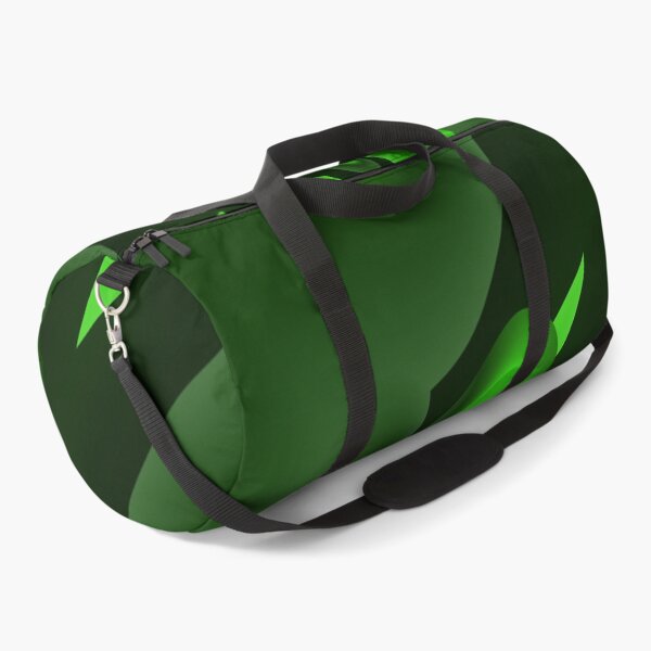 Dark Green And Lime Spiral Wave Duffle Bag