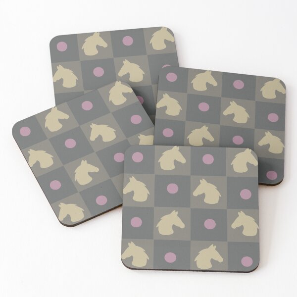 Item preview, Grey Horse and Dots Minimal Modern Ethnic Flowers Strawberries Seamless Geometrical Pattern designed and sold by Dalia Bieliūnaitė.