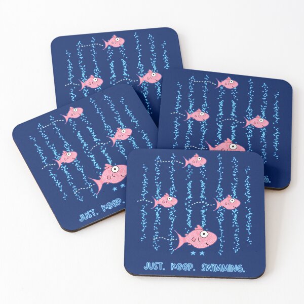 Item preview, Just Keep Swimming Cute Motivational Quote designed and sold by Renata Illustrata.