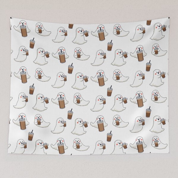 Item preview, Happy Halloween Cute Ghosts drinking iced coffee designed and sold by SOUFIANE1991.