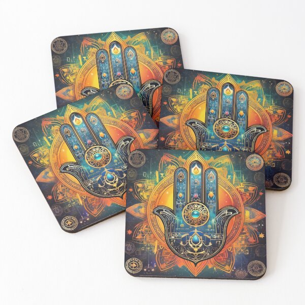 Item preview, Hamsa Hand with Alchemical Symbols designed and sold by VibeTrendzLab.