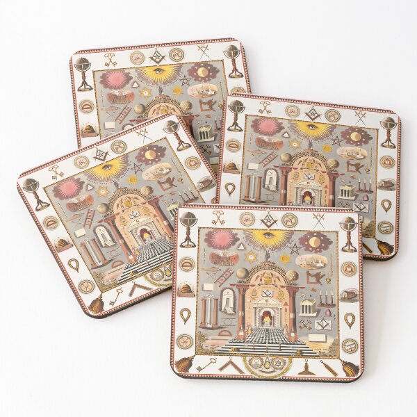 Item preview, Freemason Symbols, Mason's Chart, Scottish Rite, Vintage Lithograph designed and sold by CulturalCurios.