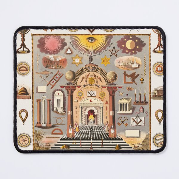 Item preview, Freemason Symbols, Mason's Chart, Scottish Rite, Vintage Lithograph designed and sold by CulturalCurios.