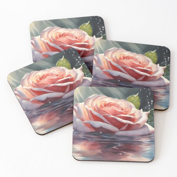 Item preview, Pink Rose in Water with Sunrays designed and sold by CalmnessbyChoice.