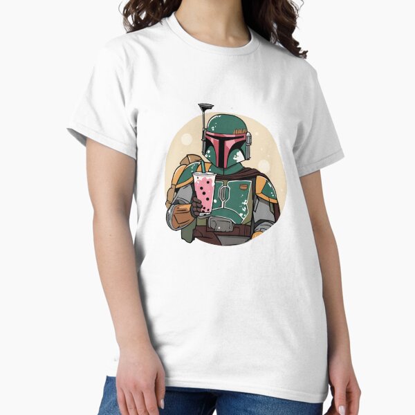 Vista previa del artículo con la obra «Boba Fett tomando té de boba», diseñado y vendido por mandaloryan.