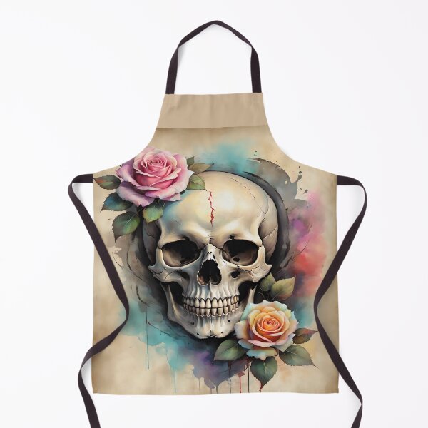 Item preview, Skull with pastel roses designed and sold by anunusualwoman.