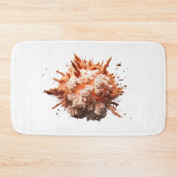 Item preview, A close-up shot of a bomb exploding against a white backdrop, capturing the moment of explosive energy and the resulting cloud of debris designed and sold by MiraCleAI.