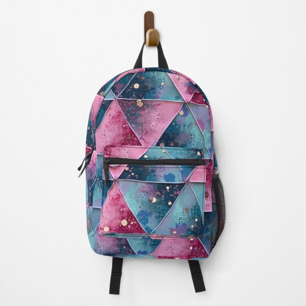 Item preview, Pink and Teal Triangle Shapes Glitter Pattern designed and sold by BirdsnStuff.