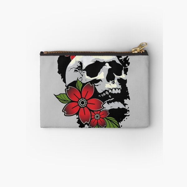 Item preview, Skull and red flowers designed and sold by Sima Sirus.