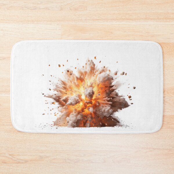 Item preview, A close-up shot of a bomb exploding against a white backdrop, capturing the moment of explosive energy and the resulting cloud of debris designed and sold by MiraCleAI.