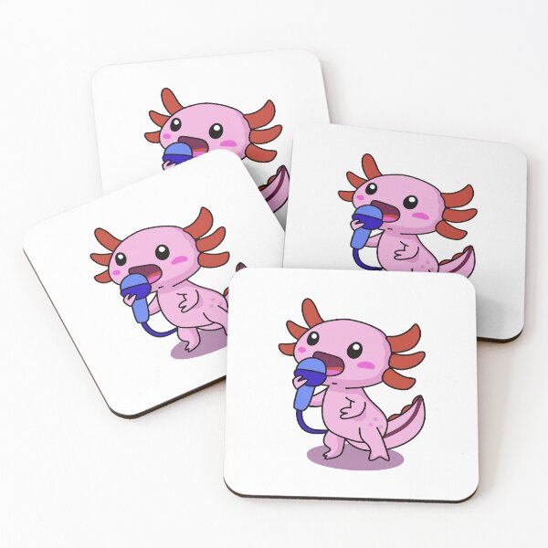 Aperçu de l'œuvre Axolotl chantant au karaoké créée et vendue par AnthroTales.