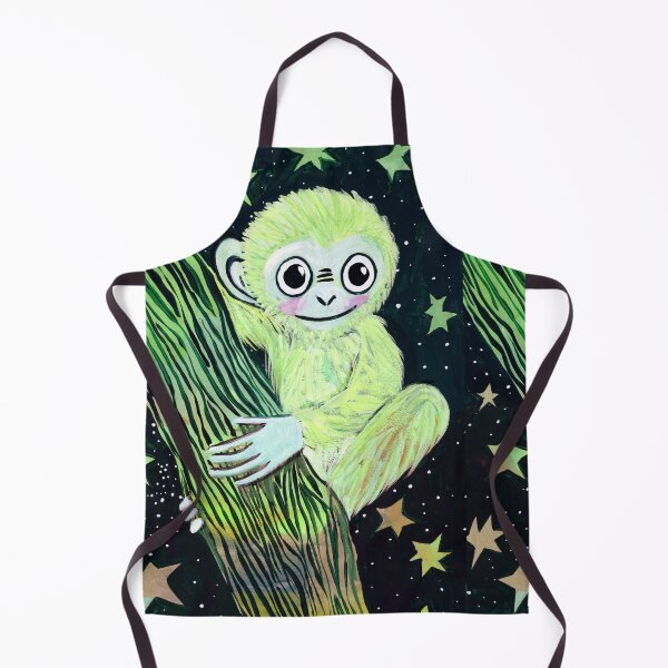 Item preview, Green Monkey Under the Stars - Whimsical Jungle Night by Jemma Jamie Skidmore designed and sold by Jemma Jamie Skidmore.