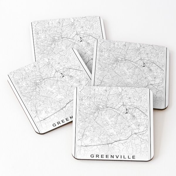 Item preview, Greenville City Map designed and sold by SHAMPAIN-ART-CO.