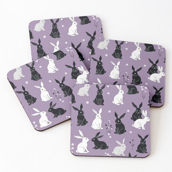 Item preview, Purple and Black Bunny Rabbit Pattern designed and sold by BirdsnStuff.