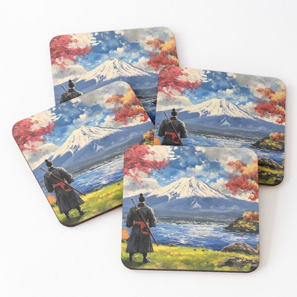Artikelvorschau, Samurai und Berg Fuji - Herbst entworfen und verkauft von sakurashorty.