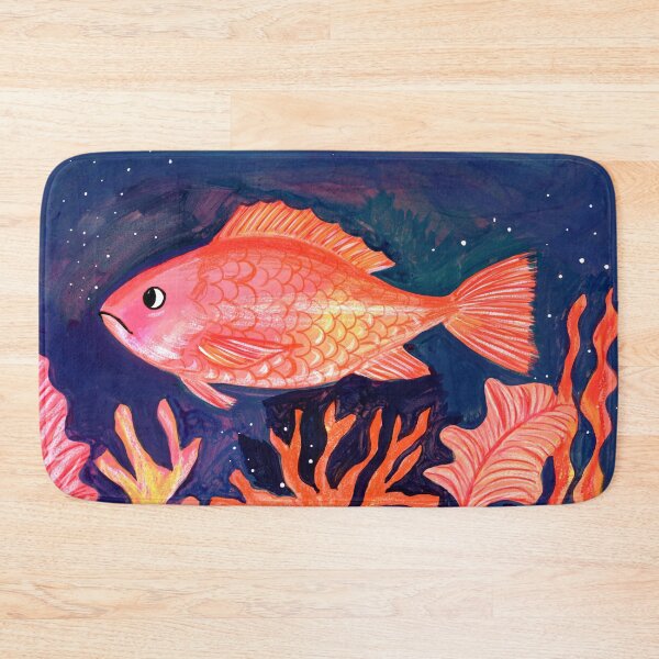 Item preview, Red Snapper fish in the Deep - Vibrant Ocean Art by Jemma Jamie Skidmor designed and sold by Jemma Jamie Skidmore.