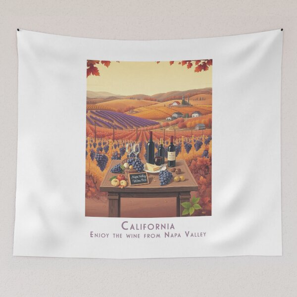 Item preview, Vintage California Retro Travel Poster – Wine, Autumn and Napa Valley Enjoyment designed and sold by pod24.