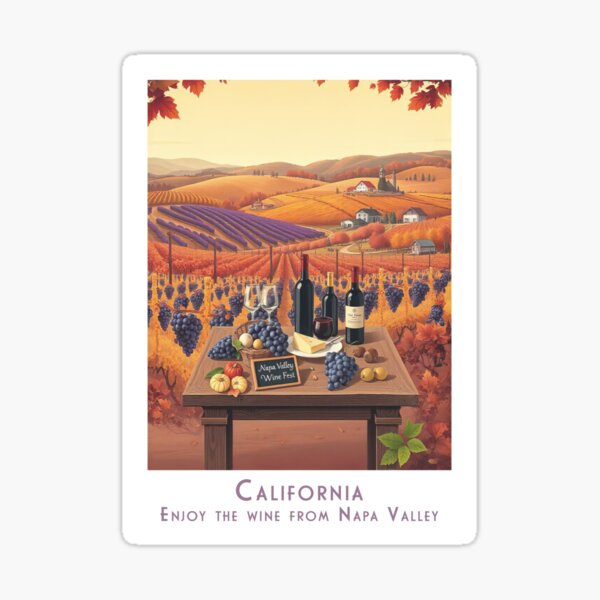 Item preview, Vintage California Retro Travel Poster – Wine, Autumn and Napa Valley Enjoyment designed and sold by pod24.