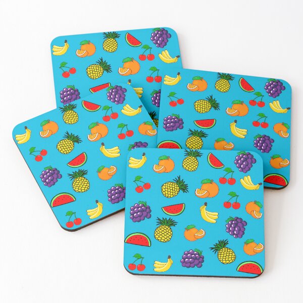 Item preview, PATTERN 026- ASSORTED FRUITS - Gift items and personal use / Variety, Fruits, Banana, Tangerine, Pineapple, Watermelon, Grape, Cherry, Blue, Art designed and sold by LumDesignArt.