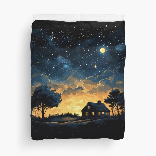 Item preview, Moonlit Cottagecore Night Sky designed and sold by RodentDelights.