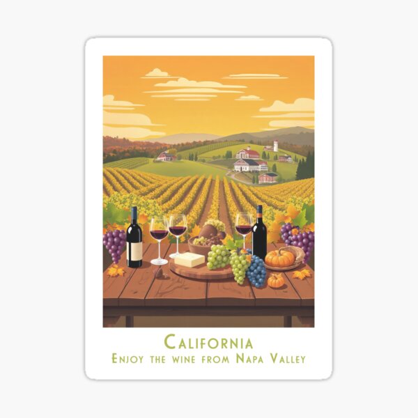 Item preview, California Retro Vintage Travel Poster – Enjoy Autumn in Napa Valley designed and sold by pod24.