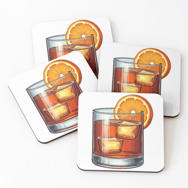 Item preview, Boulevardier Cocktail with an Orange Slice Whiskey designed and sold by ArtfullyRooted.