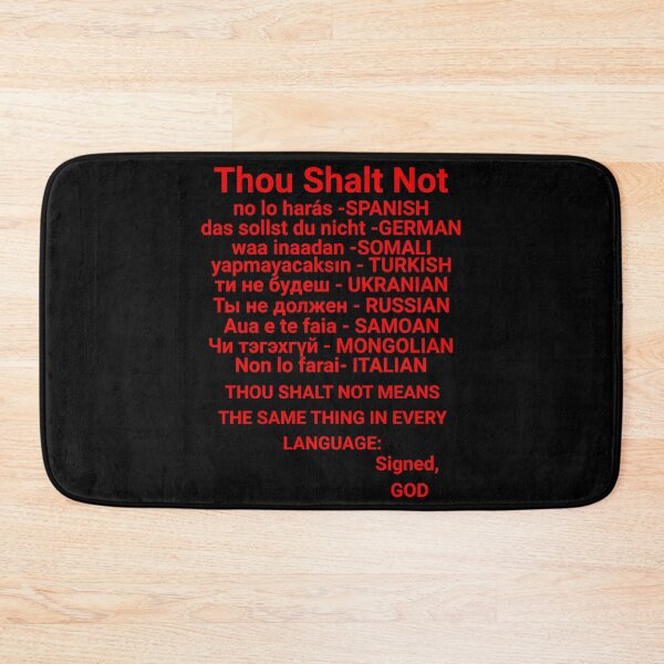 Item preview, Thou Shalt Not, Signed GOD different languages multilingual polyglot designed and sold by S4G Tees.